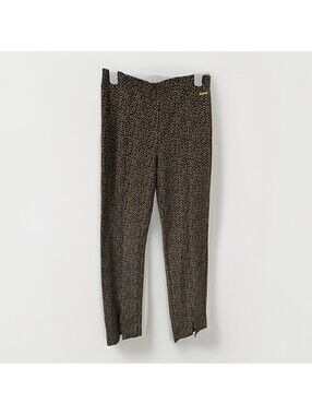 Michael Michael Kors Women Ankle Animal Print Brown Pull On Pants Size M